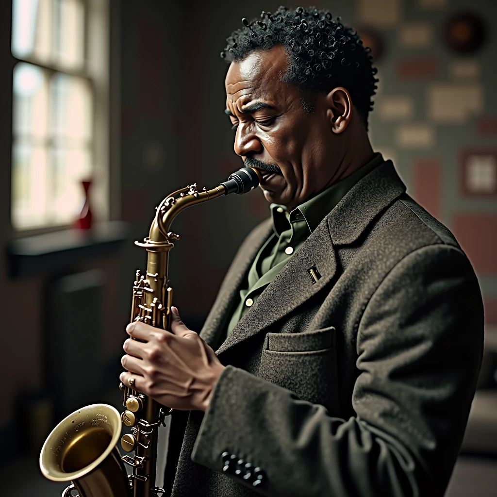 John Coltrane, a futurist, playing the saxophone in Seneca Village in 1927
High resolution, anatomically correct, The best quality, detail, HD Model, UHD, textured skin, plano general, Canon, Focal length 35mm, F2 aperture.8, movie, cinematography, Fuji Color, photographic portrait, 