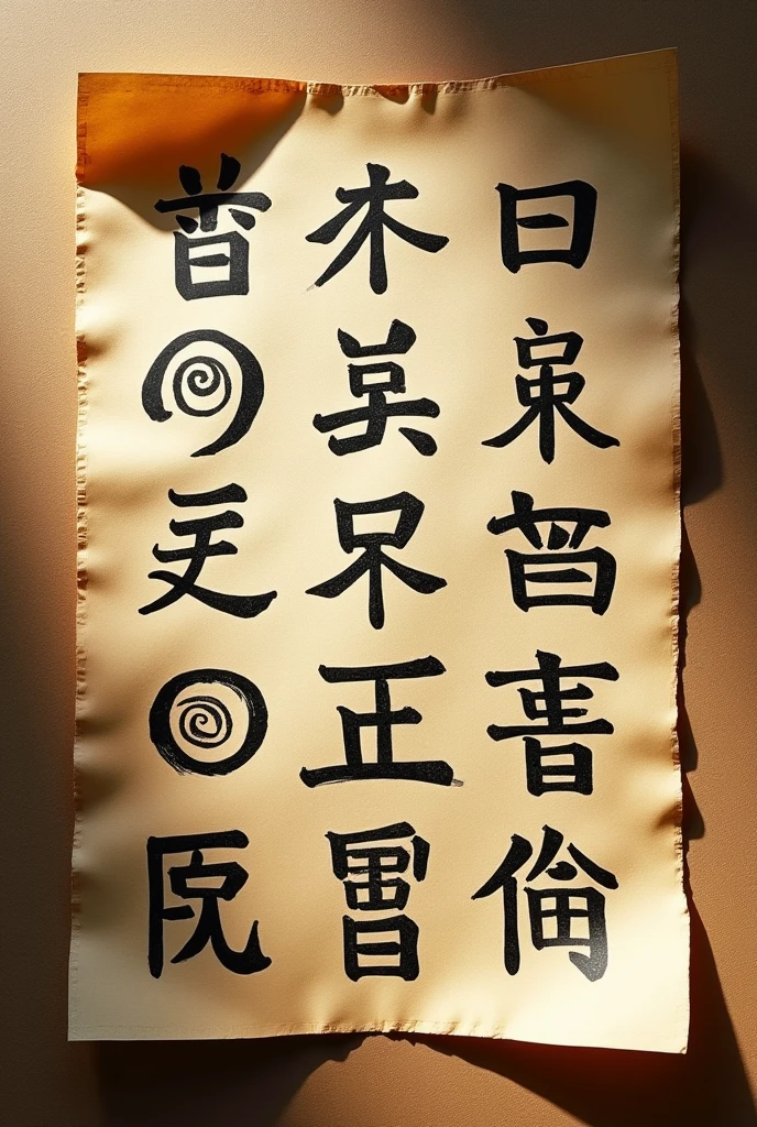 Simplified Mayan characters on a sheet of paper as if they were sinograms or Chinese characters