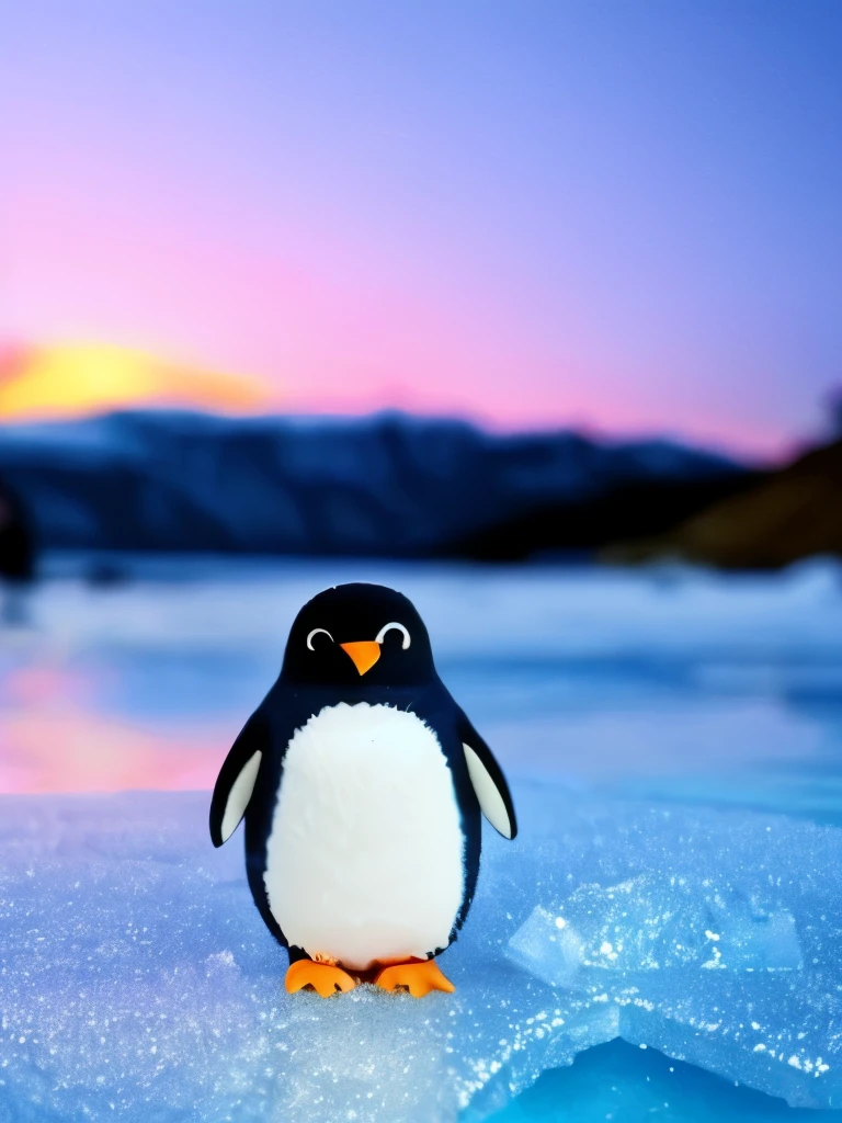 there is a small penguin sitting on a block of ice, a picture by Anna Haifisch, trending on reddit, happening, the cutest creature in the world, the cutest creature of the world, very very small owl, electric cats that fly over ice, cute owl, incredibly cute, cute adorable, awwwww, so cute, icy, adorably cute, icy eyes