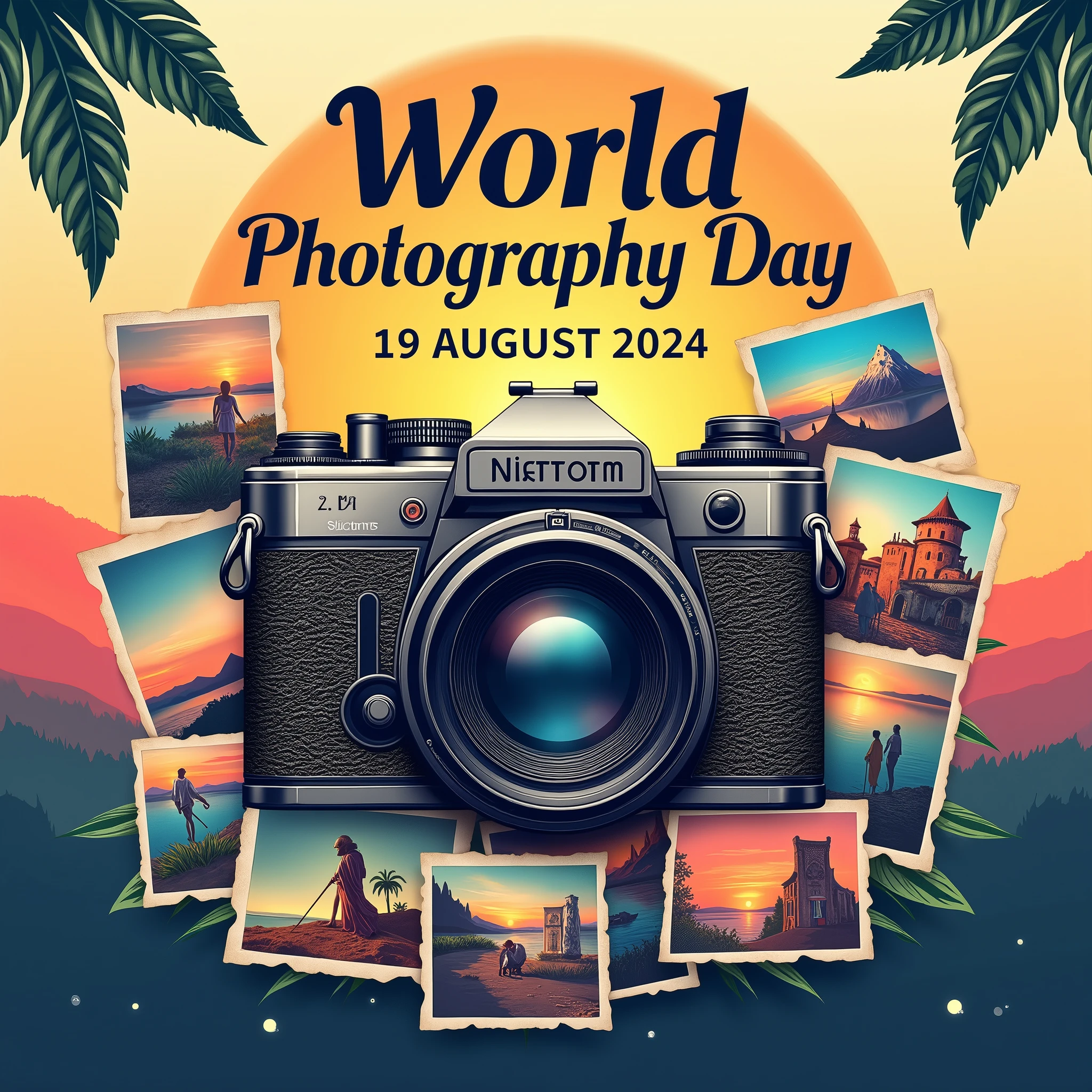 19 August 2024 World Photography Day realistic poster for celebrating it 