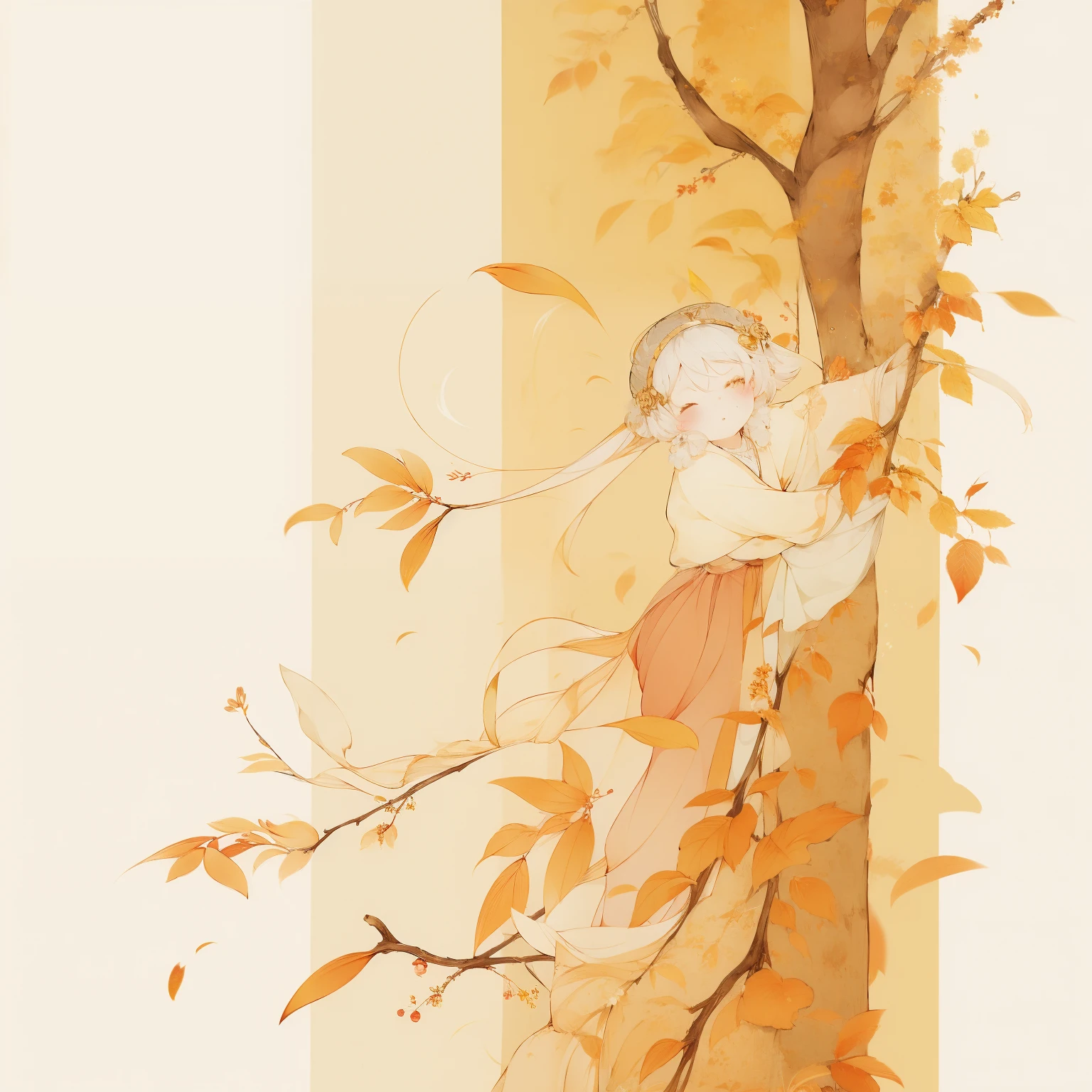 Woman with Agnes Cecil, Luminous design, Soft colors, Ink Drops, Autumn Lights