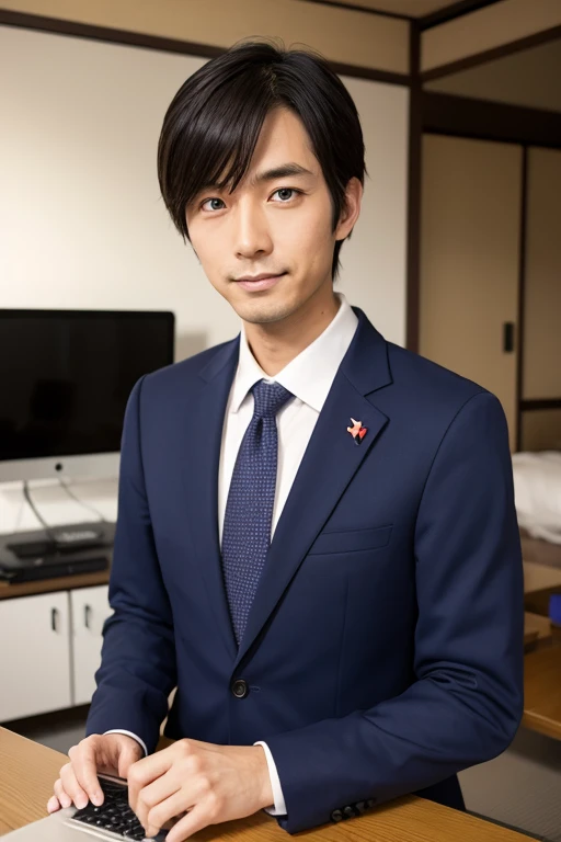 male　Japanese　suit　programmer　38 years old