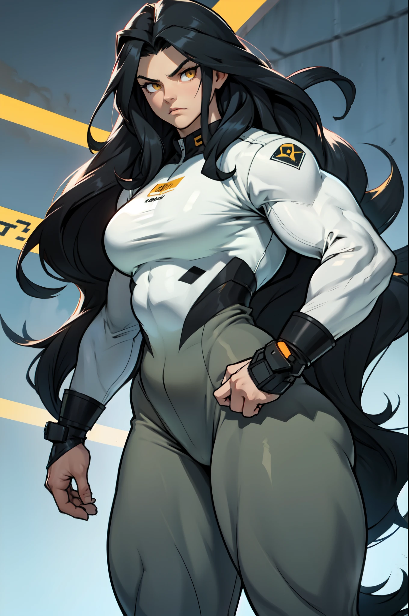 feminine 1 girl muscular pale skin muscular muscular muscular black hair yellow eyes muscular muscular long hair long hair long hair long hair long hair long hair long hair long hair long hair long hair long hair long hair  muscular muscular long long long long long long long long long bodysuit pilot suit thick thick thick thick thick thick thick thick thick thick thick thick thick thick frown
