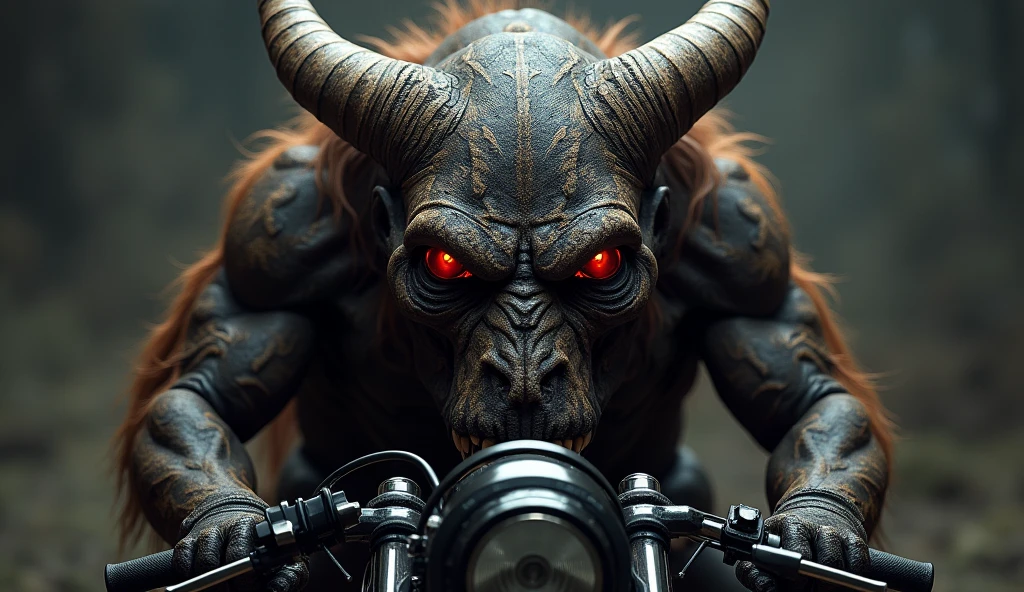 Rocker, Beast,  Front view, Motorcycle, art design, dark, 