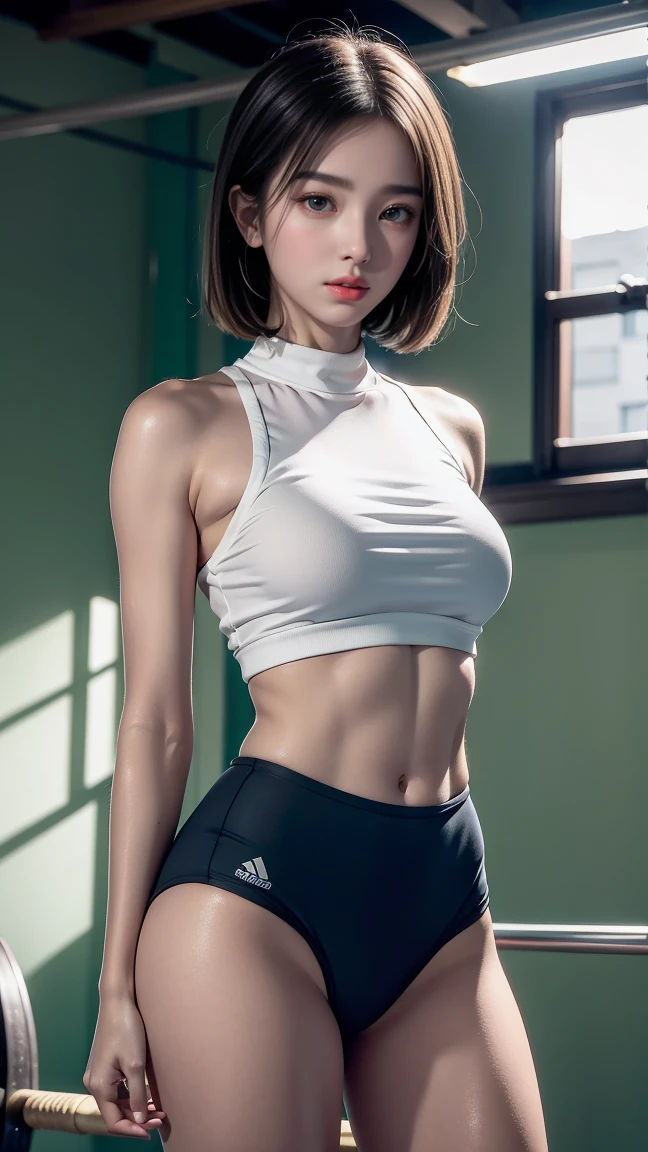 (1boy:1.3), male, Solo, (((Very detailed face)))), ((Very detailed eyes and face)))), black short hair, Beautiful detail eyes, bare big thighs, bare big chest, Body parts__, Official art, Unified 8k wallpaper, Super detailed, (Get on his hands and knees and show off his big butt) masterpiece, best quality, original, masterpiece, super fine photo, best quality, super high resolution, realistic realism, sunlight, full body portrait, amazing beauty, dynamic pose, close hand, delicate face, vibrant eyes, (from the front), He wears sexy white top and sexy white short skirt, detailed face, school in the background, messy, gorgeous, milky white, highly detailed skin, realistic skin details, visible pores, clear focus, volumetric fog, 8k uhd, DSLR, high quality, film grain, fair skin, photo realism