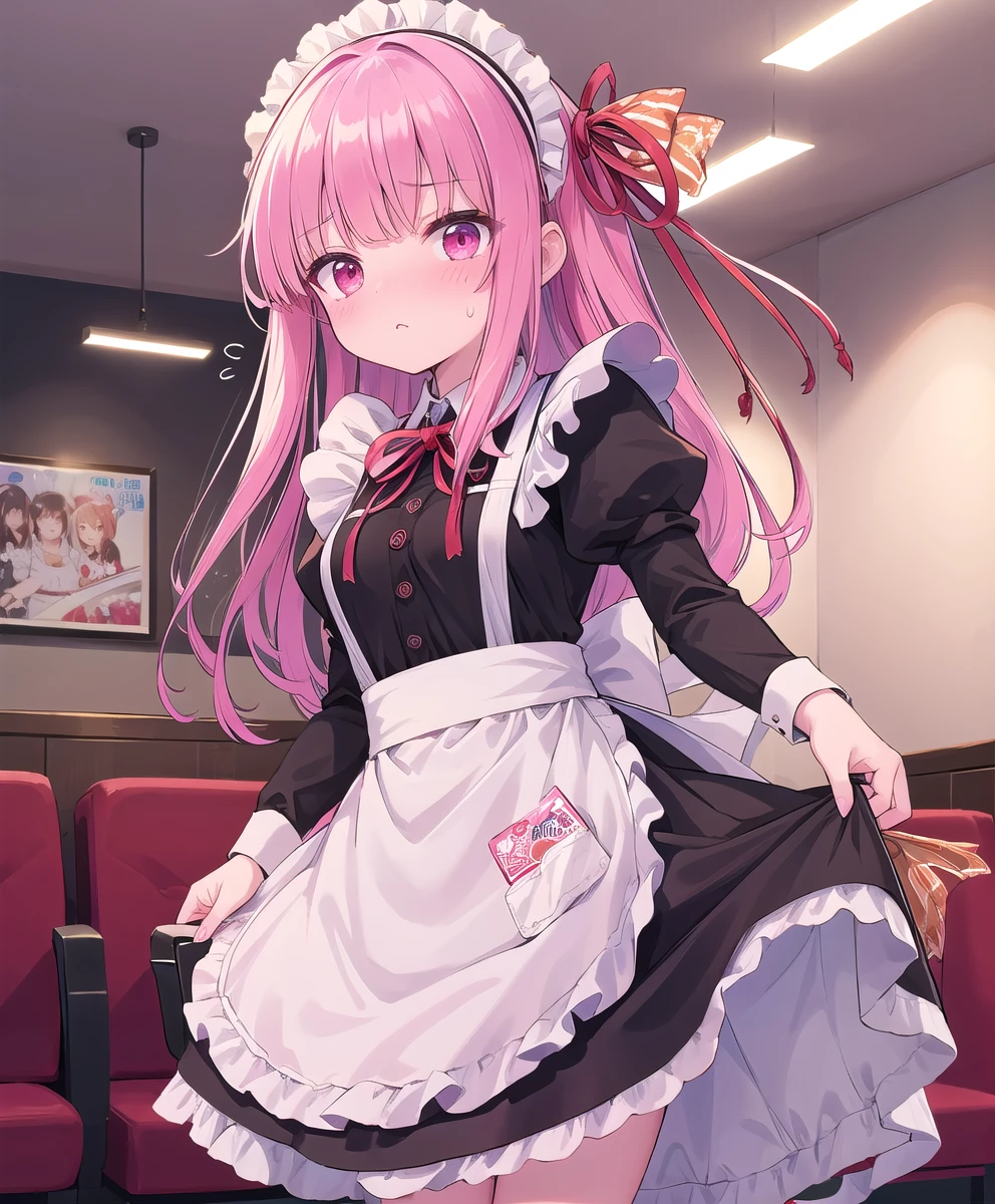 (masterpiece, Highest quality:1.2), alone, One person, Kotonoha Akane,whole body,Perfect composition,((flying sweatdrops)),(((maid:1.3))),maid cafe:1.3,Embarrassed:1.2,Embarrassing,Cinema Lighting,Hair Ribbon:1.2