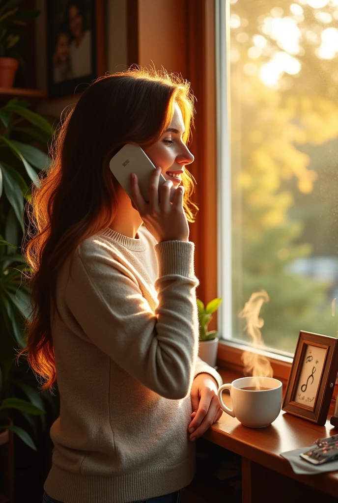 Wife calling in mobile with husband 