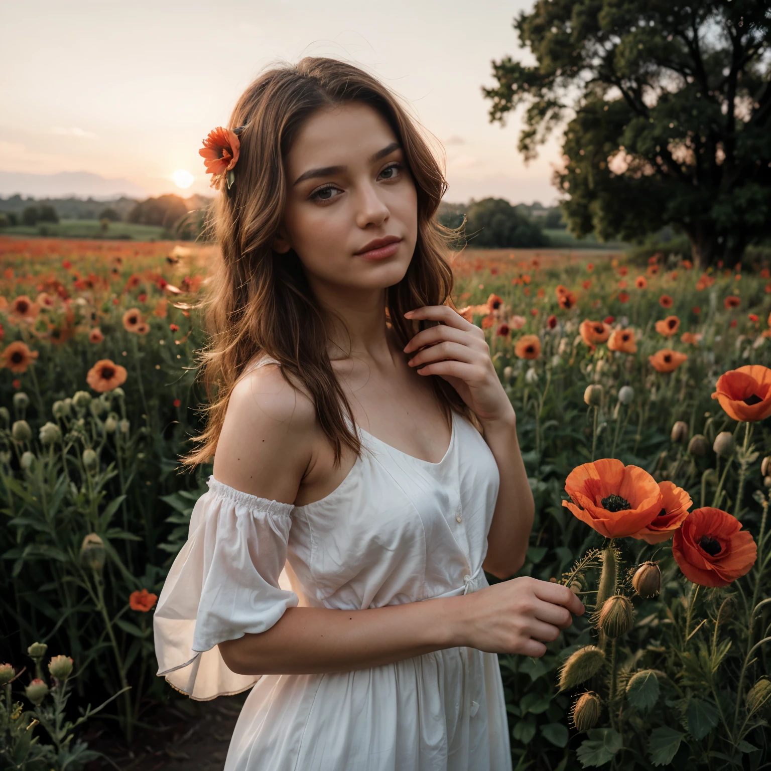 Celebrates the beauty of August's birthday bloom symbolizing peace and remembrance: the poppy! This vibrant flower graces fields with its stunning hues and also evokes feelings of elegance, freshness, and grace. #symrise #alwaysinspiringmore #poppy modeling pose