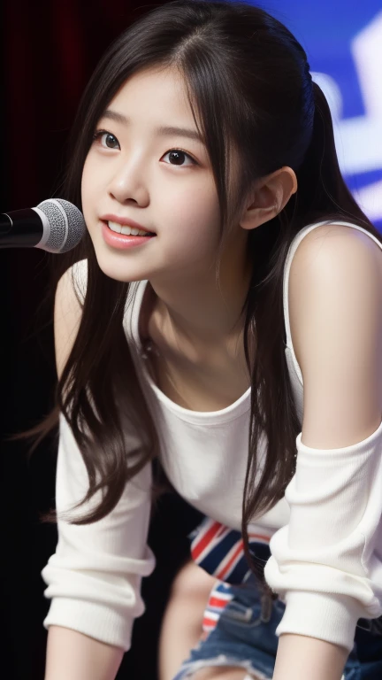 best quality, high resolution,  girl,Loose ,Lying on the Stage,