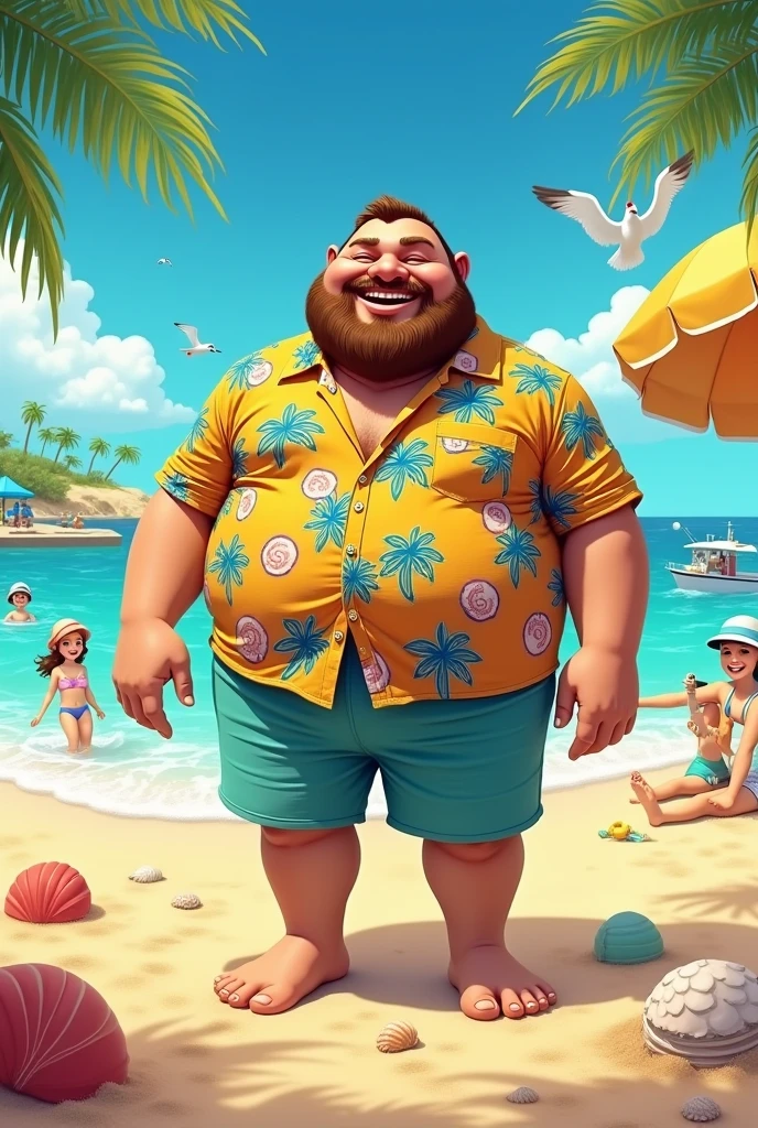 an obese man