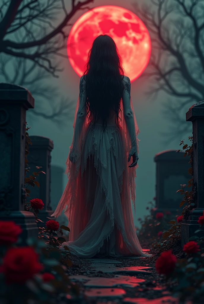 Bloody marry grave yard blood moon