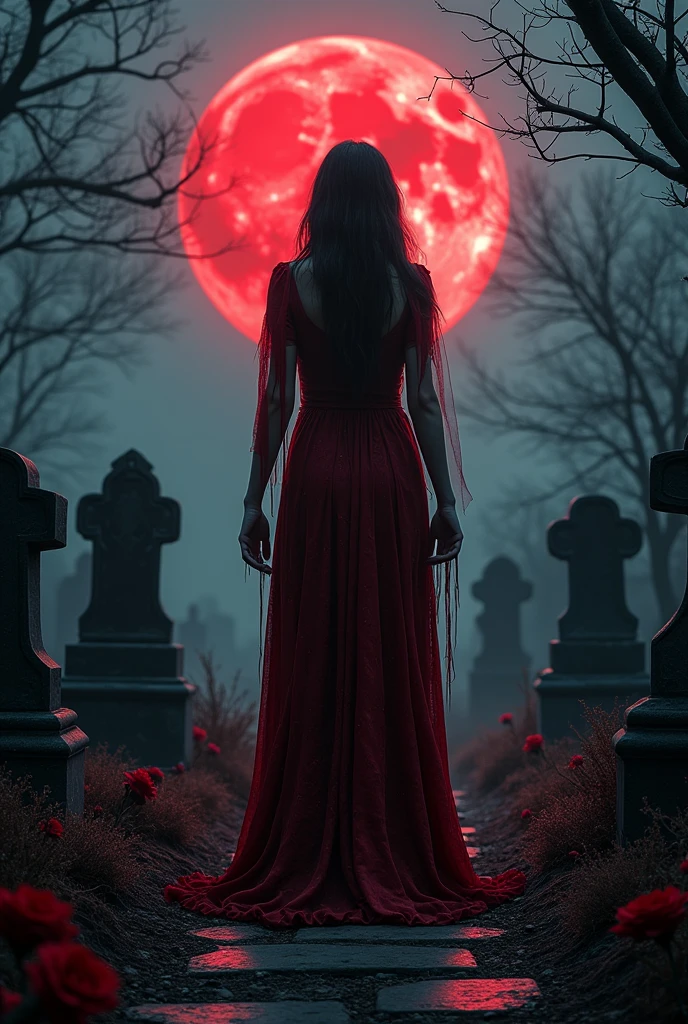 Bloody marry grave yard blood moon