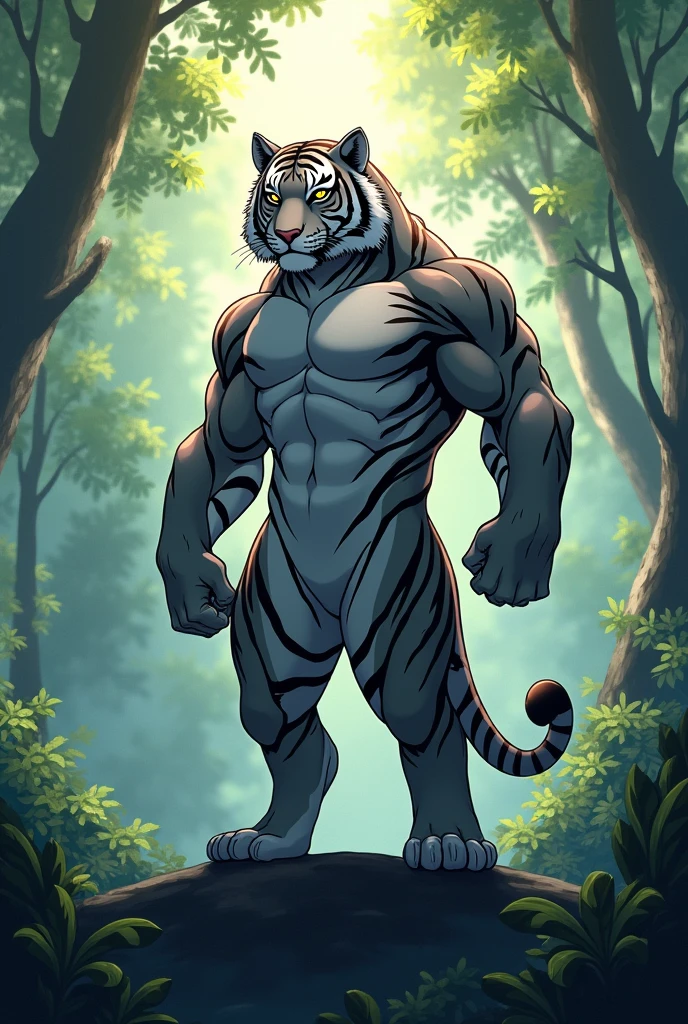 Sweaty Muscular Topless Rain Forest Furry Anthropomorphic Chest Hair Serious Face(scars in the face) Mature (blue eyes)Huge muscle ripped abs wild,Tribal Ambition Black Panther