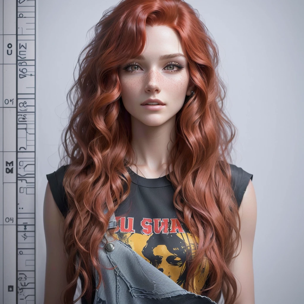a close up of a woman with long red hair and a black shirt, red wavy hair, ultra realistic face, hyperrealistic , ultra realistic faces, highly detailed photorealistic, highly detailed character, long wavy red hair, hyper realistic style, rostos femininos realistas, ultra-realistic faces, detailed realistic face, realistic person, highly detailed realistic face, red wavy hair sujo