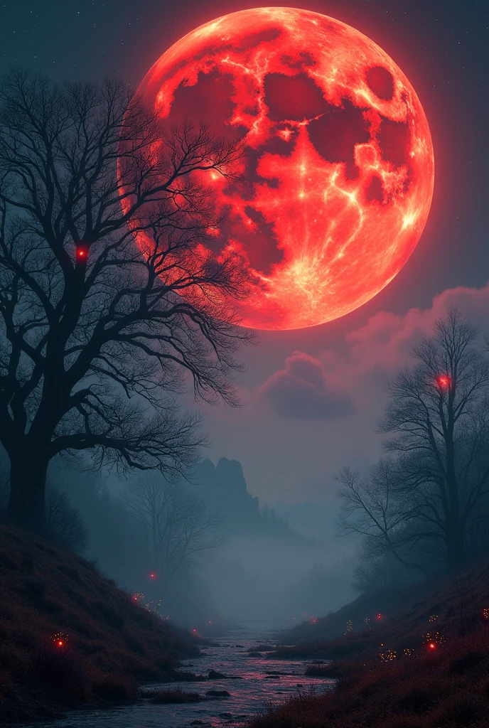 Huge blood moon