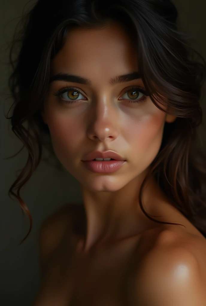 a naked mexican girl, beautiful detailed eyes, beautiful detailed lips, extremely detailed eyes and face, long eyelashes, intimate pose, erotic, sensual, delicate skin, tanned skin, soft lighting, chiaroscuro, dramatic shadows, cinematic, high contrast, rich colors, warm tones, moody, atmospheric, (best quality,4k,8k,highres,masterpiece:1.2),ultra-detailed,(realistic,photorealistic,photo-realistic:1.37)