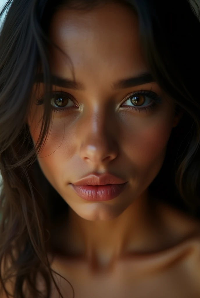 a naked mexican girl, beautiful detailed eyes, beautiful detailed lips, extremely detailed eyes and face, long eyelashes, intimate pose, erotic, sensual, delicate skin, tanned skin, soft lighting, chiaroscuro, dramatic shadows, cinematic, high contrast, rich colors, warm tones, moody, atmospheric, (best quality,4k,8k,highres,masterpiece:1.2),ultra-detailed,(realistic,photorealistic,photo-realistic:1.37)