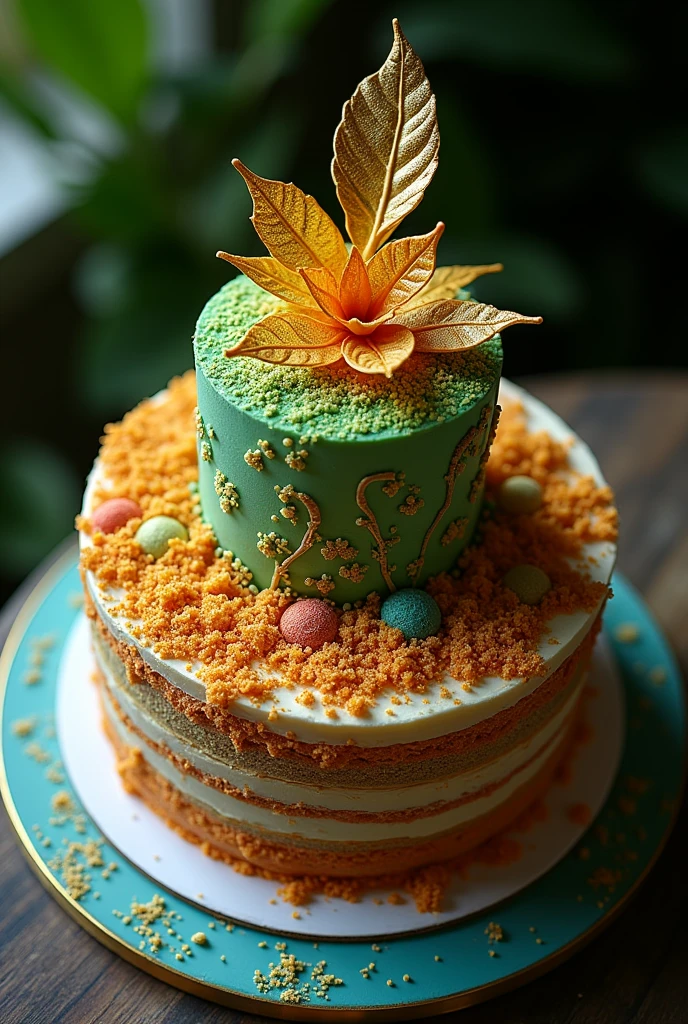 Top view of a Cake on which nobel prize in plantreproductive biology in the centre and cross section of another in the image. Confocal microscopy, subcellular localization, arabidopsis, physcomitrella, rice, RNA interference on the border.