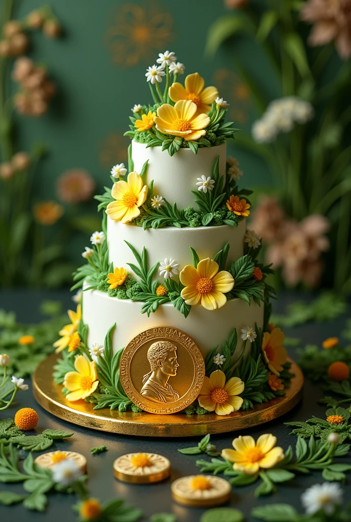 Top view of a Cake on nobel prize in plant reproductive biology