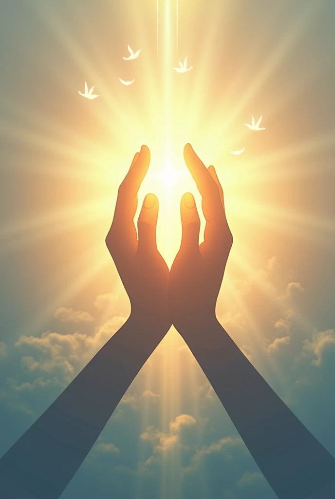 Create a Time of Cry and Prayer Logo, do not put any letter, no font, no characters, just the image symbolizing the time to pray. faith in God, Jesus.