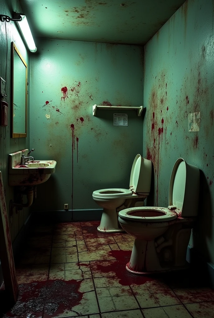 Bloddy restroom toilet