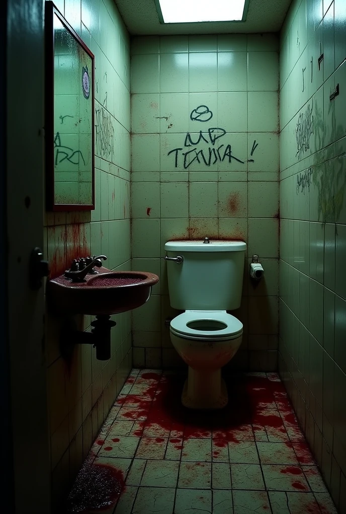 Bloddy restroom toilet