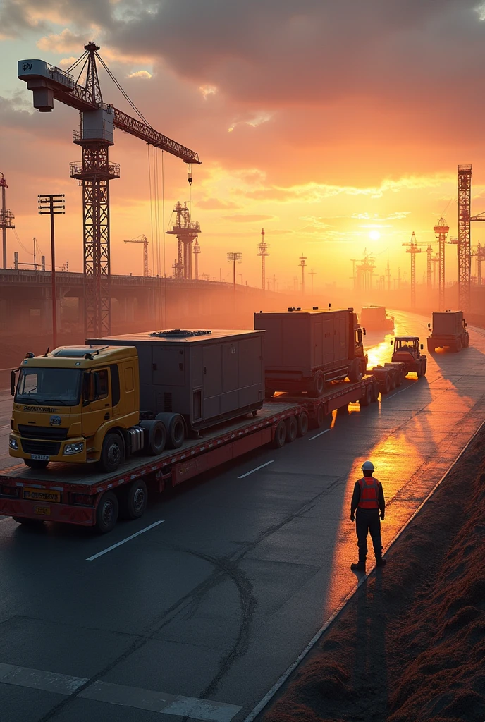 Industrial equipment, generators, and other large, bulky items are transported using flatbed trailers, which can accommodate their size and weight.