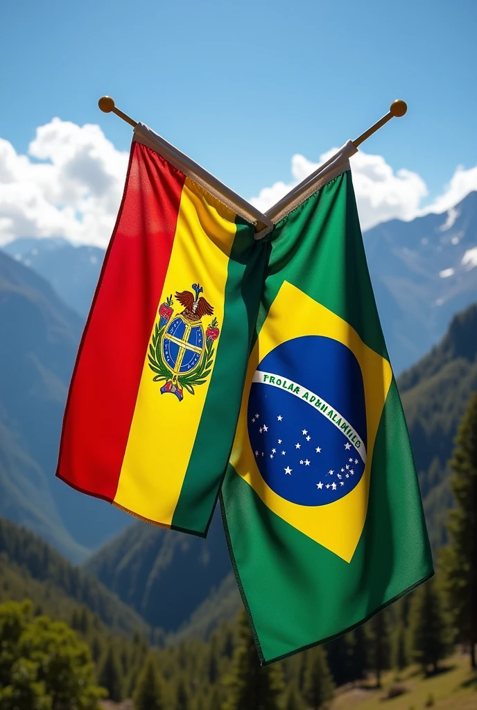 Flag of Bolivia and Brazil