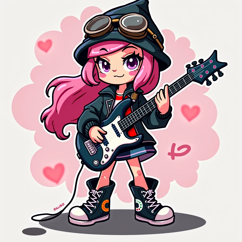 Rock-style Splatoon Octoling girl

