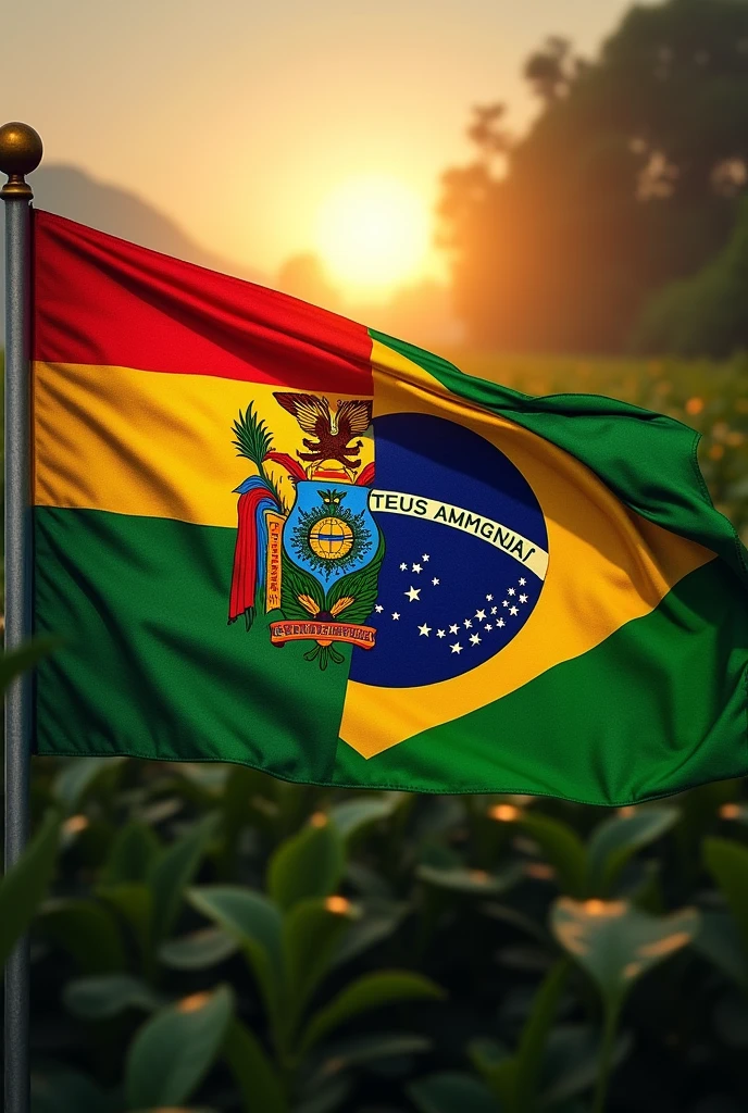 Flag of Bolivia and Brazil