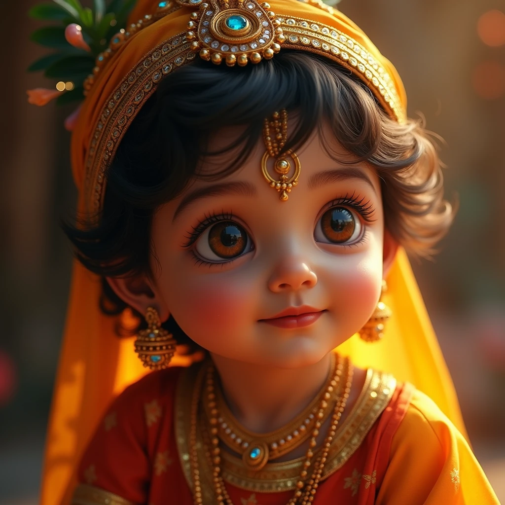 Hindu baby with jewels