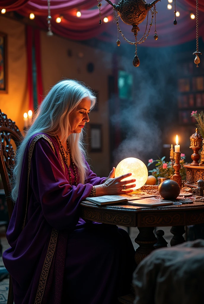 Create an image of a fortune teller
