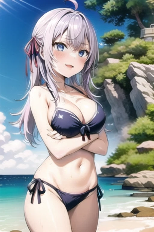 japanese, alisa kojou, beach, bikini