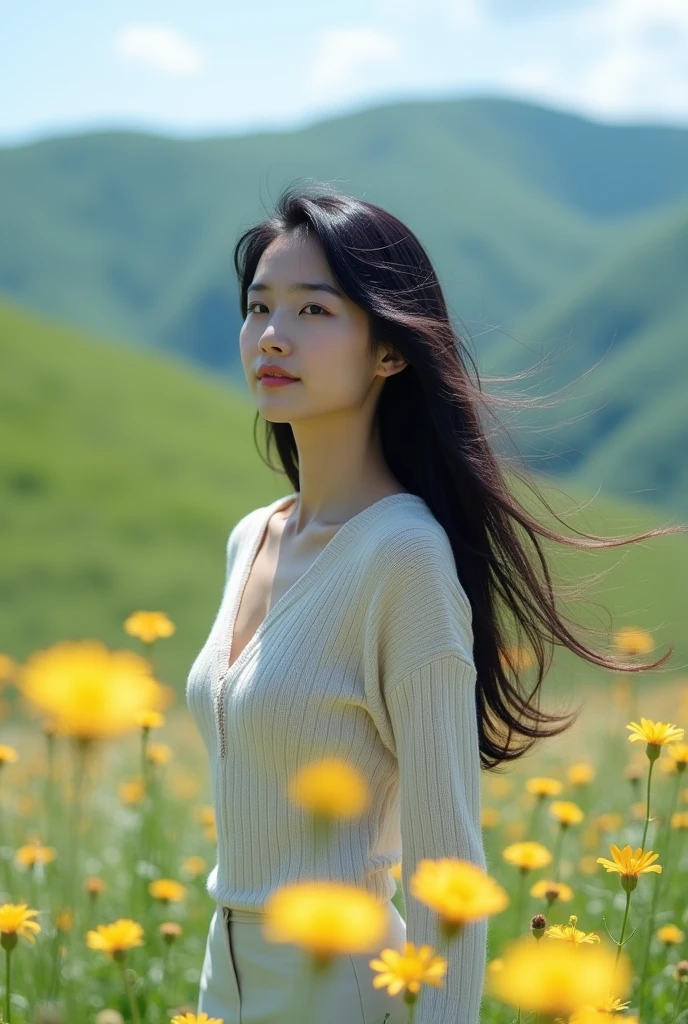 Japanese、beautiful girl、valley、Big Breasts、Big Tits、Beautiful breasts、V-neck sweater、valley