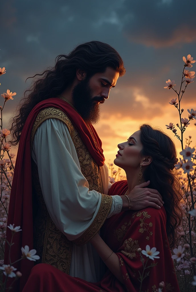 The pincipe Jonathan of Israel; holding her husband Selim's body; Selim was the most handsome man..