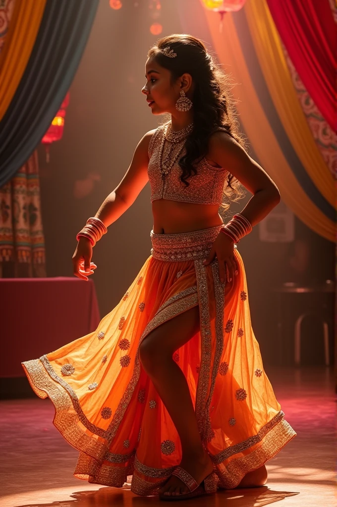 1indian girl,hot dress,stage dance