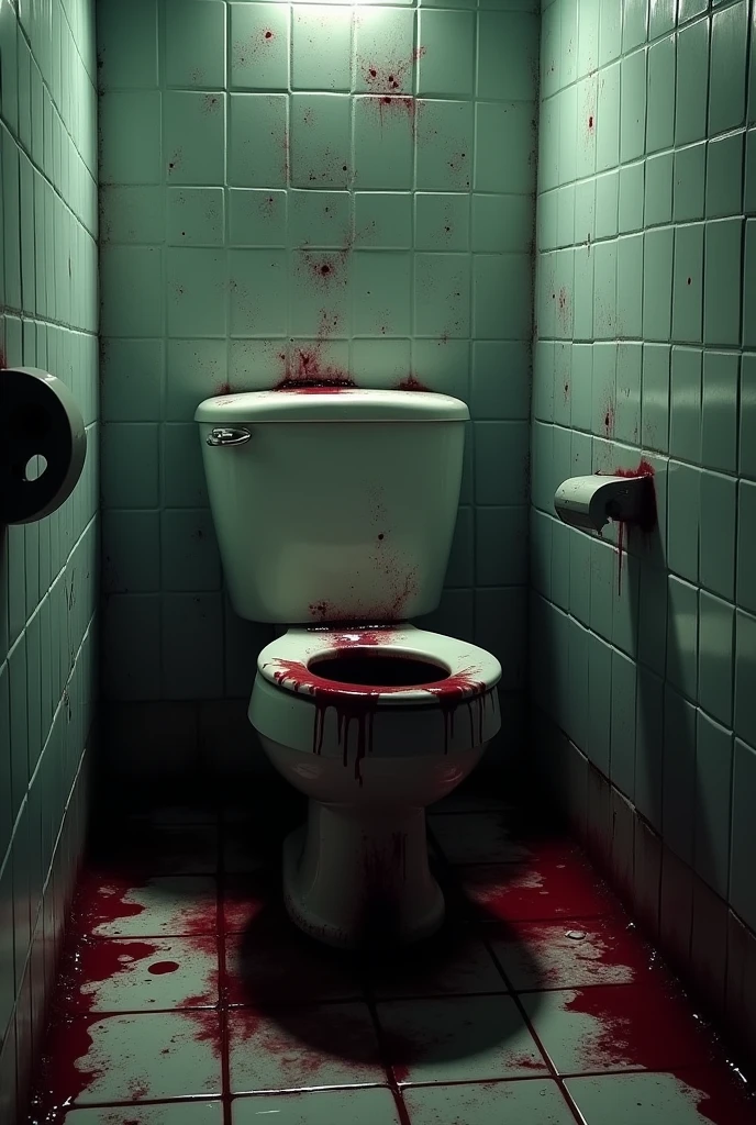 Toilet filled with blood