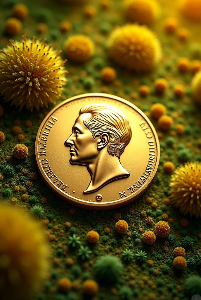 Top view of on nobel prize in plant reproductive biology with cross section of pollen
