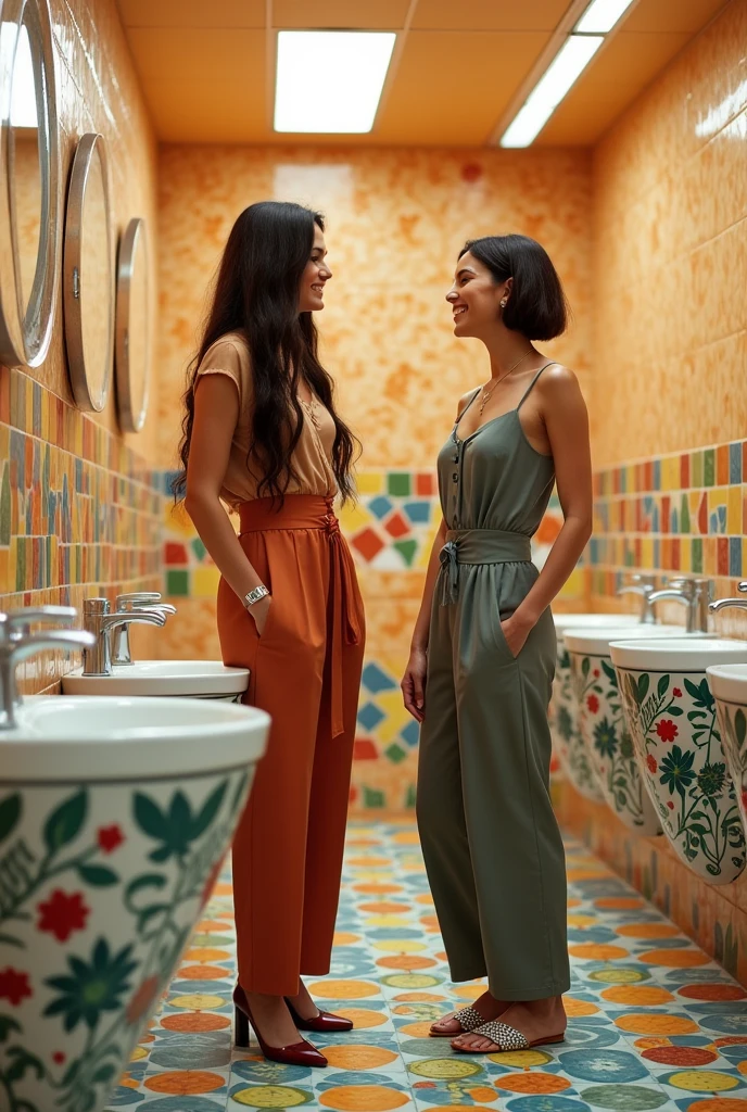 Two toilet woman
