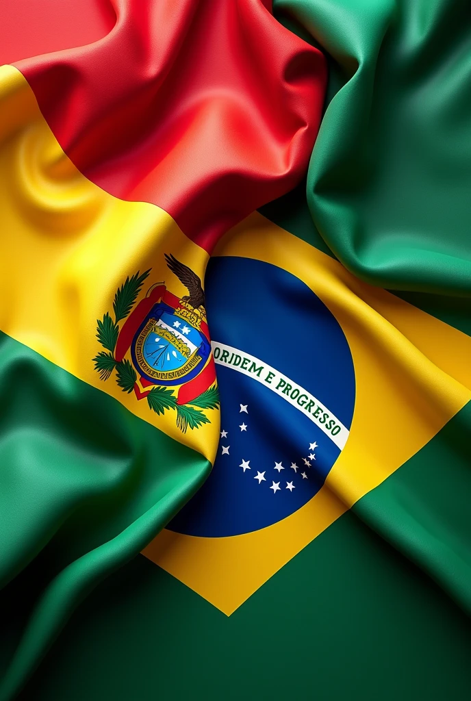 Flag of Bolivia and Brazil 