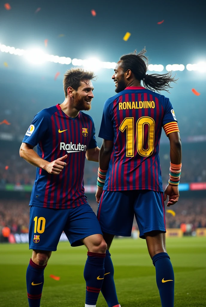 Lionel Messi and Ronaldinho