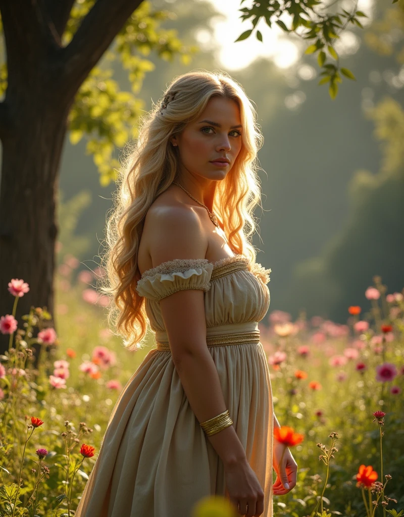 medieval naked sexy curvy blonde. naked body