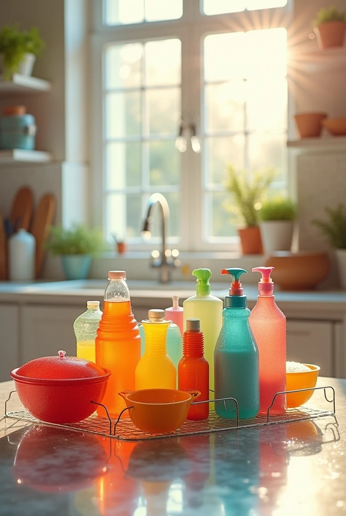Drying of plastics after washing.