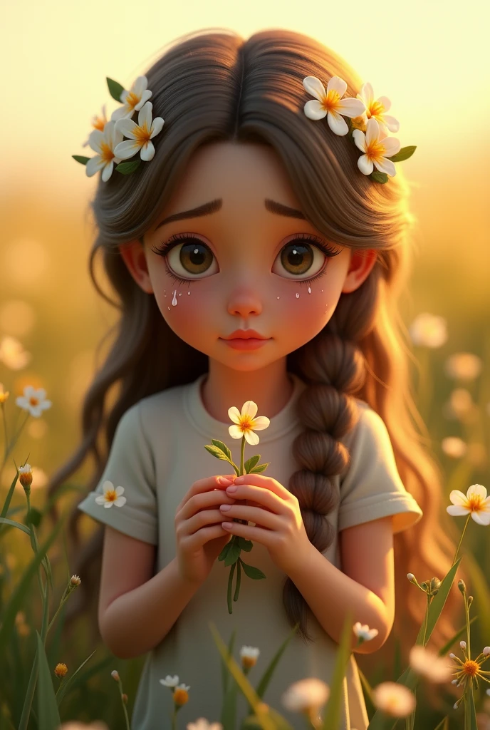 Mitti tosh gu'lni quchoqlab yig'layapti 3d