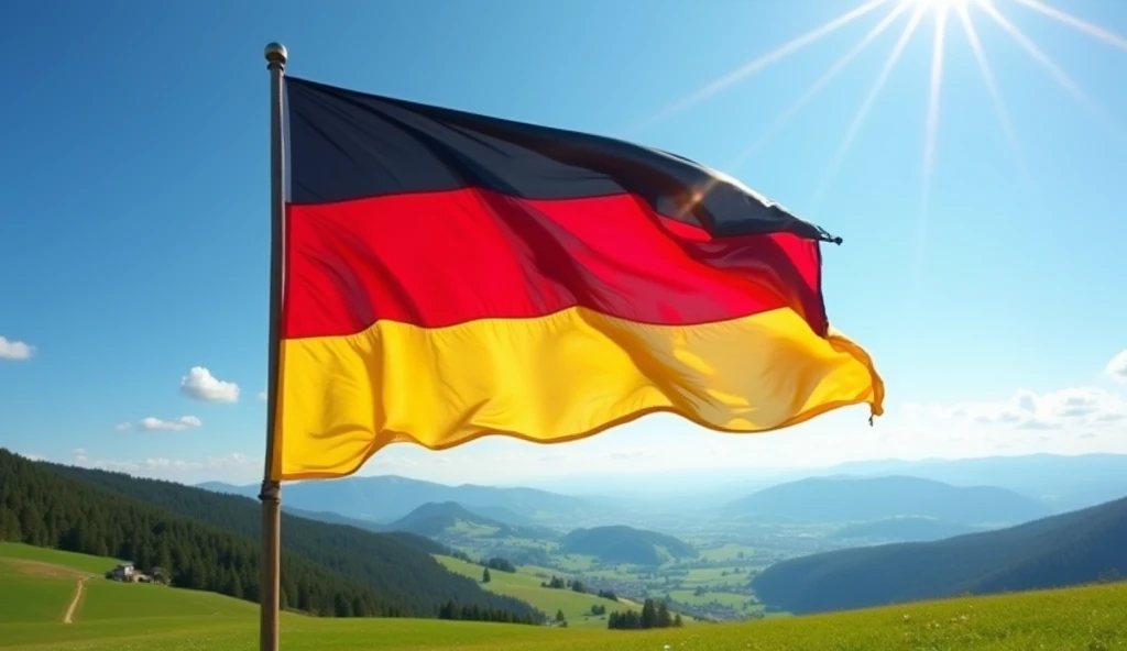 Very beautiful German flag waving