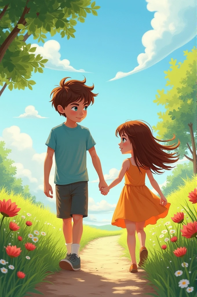 A boy and girl walking on the. The boy praying for her "God give everything to her what she wants". At the same time girl thinking "he looks on my boobs and ass.