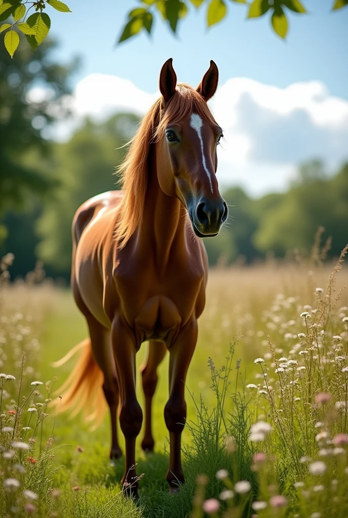 A mare with a dripping vagina