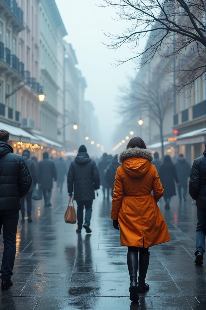 A 6 degree day with 100% humidity and people 