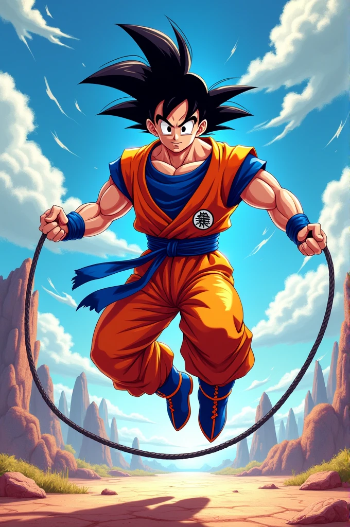 Have goku jumping rope do it like video type