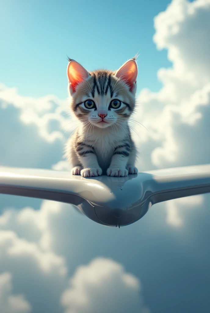 Creates a sad kitten on top of a Voepass Plane